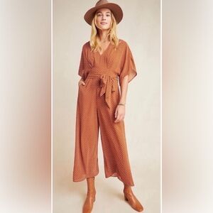 Anthropologie DRA Los Angeles wide leg jumpsuit, polka dot